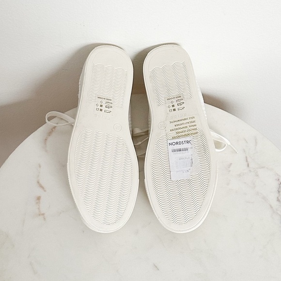 Reiss NEW Brackley Knit Off White Sneakers Size 6 - Picture 9 of 9
